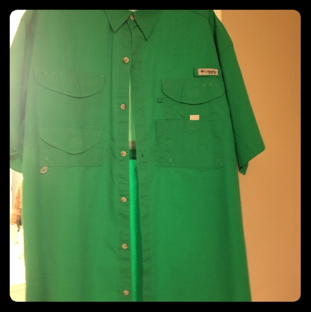 Columbia PFG Large fishing shirt green